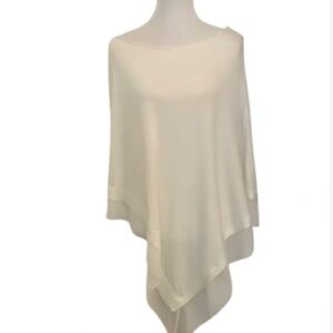 Peter Nygard Viscose Blend Cream Textured Knit Poncho L/XL